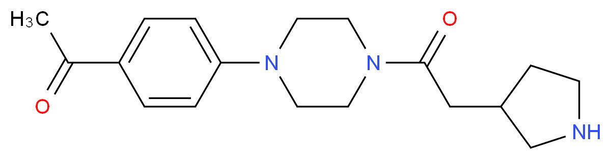 1-{4-[4-(pyrrolidin-3-ylacetyl)piperazin-1-yl]phenyl}ethanone_分子结构_CAS_)