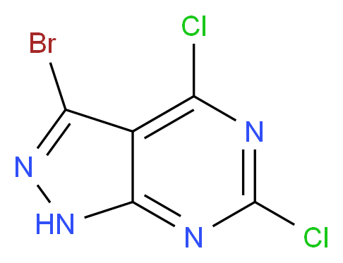 3-bromo-4,6-dichloro-1H-pyrazolo[3,4-d]pyrimidine_分子结构_CAS_944902-17-4
