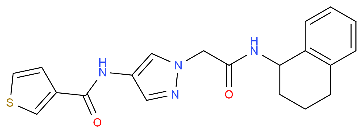 N-{1-[2-oxo-2-(1,2,3,4-tetrahydro-1-naphthalenylamino)ethyl]-1H-pyrazol-4-yl}-3-thiophenecarboxamide_分子结构_CAS_)