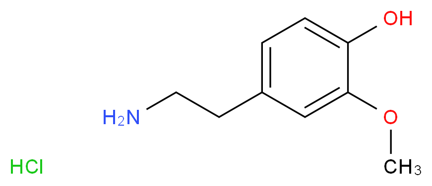 4-(2-aminoethyl)-2-methoxyphenol hydrochloride_分子结构_CAS_1477-68-5