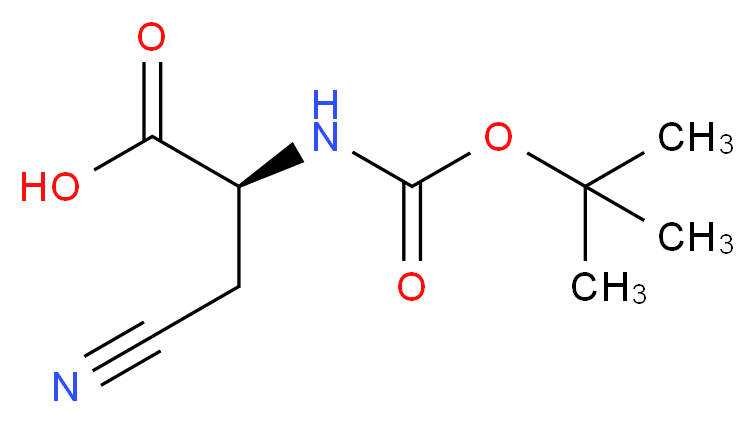 (2S)-2-{[(tert-butoxy)carbonyl]amino}-3-cyanopropanoic acid_分子结构_CAS_45159-34-0