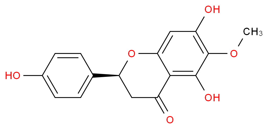 (2S)-5,7-dihydroxy-2-(4-hydroxyphenyl)-6-methoxy-3,4-dihydro-2H-1-benzopyran-4-one_分子结构_CAS_94942-49-1