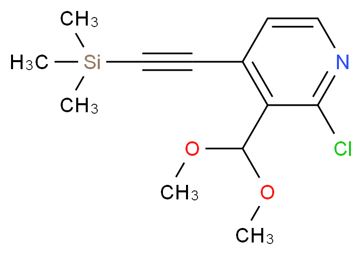 2-Chloro-3-(dimethoxymethyl)-4-((trimethylsilyl)ethynyl)pyridine_分子结构_CAS_)