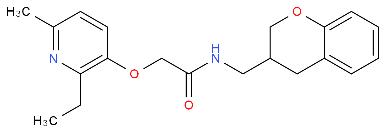 N-(3,4-dihydro-2H-chromen-3-ylmethyl)-2-[(2-ethyl-6-methylpyridin-3-yl)oxy]acetamide_分子结构_CAS_)