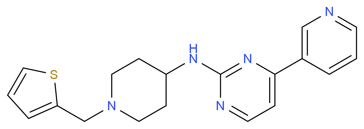 4-(3-pyridinyl)-N-[1-(2-thienylmethyl)-4-piperidinyl]-2-pyrimidinamine_分子结构_CAS_)