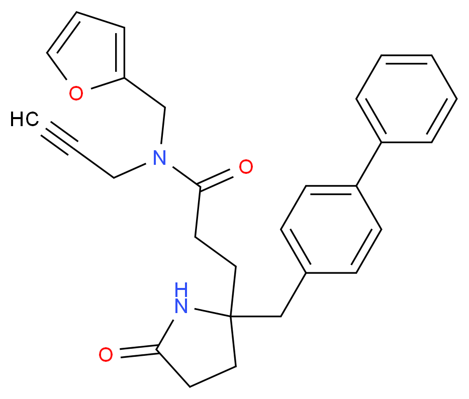 3-[2-(4-biphenylylmethyl)-5-oxo-2-pyrrolidinyl]-N-(2-furylmethyl)-N-2-propyn-1-ylpropanamide_分子结构_CAS_)