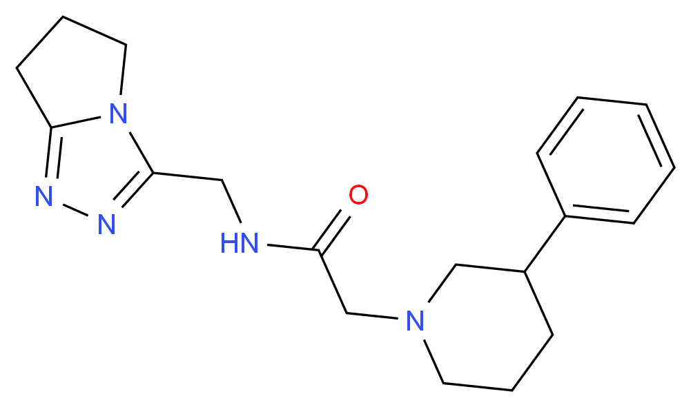 N-(6,7-dihydro-5H-pyrrolo[2,1-c][1,2,4]triazol-3-ylmethyl)-2-(3-phenyl-1-piperidinyl)acetamide_分子结构_CAS_)