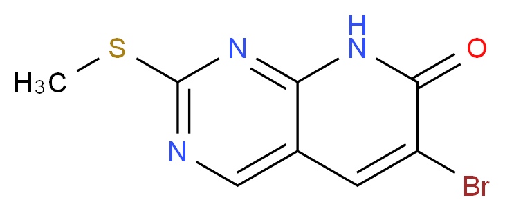 6-Bromo-2-(methylthio)pyrido[2,3-d]pyrimidin-7(8H)-one_分子结构_CAS_352328-87-1)