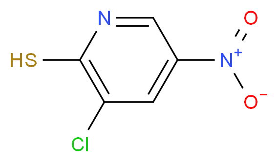 3-chloro-5-nitropyridine-2-thiol_分子结构_CAS_64007-60-9