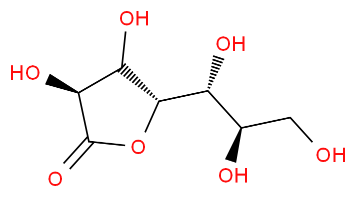 (3S,5S)-3,4-dihydroxy-5-[(1R,2R)-1,2,3-trihydroxypropyl]oxolan-2-one_分子结构_CAS_60046-25-5