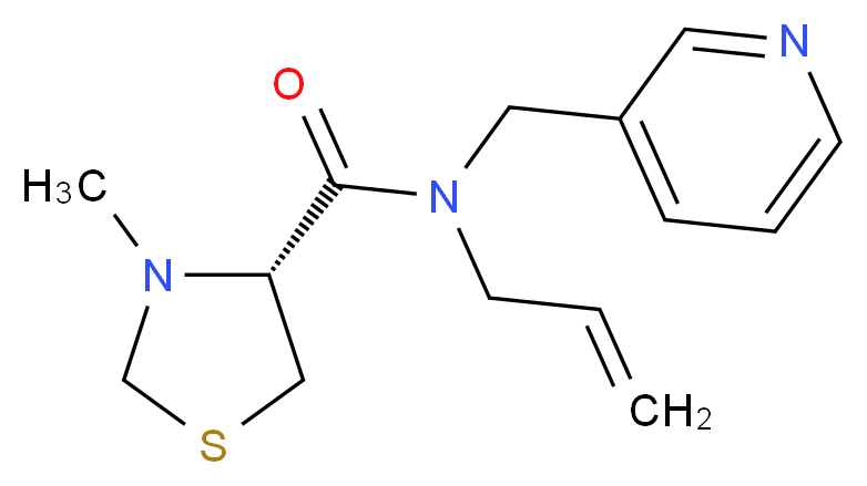 (4R)-N-allyl-3-methyl-N-(pyridin-3-ylmethyl)-1,3-thiazolidine-4-carboxamide_分子结构_CAS_)