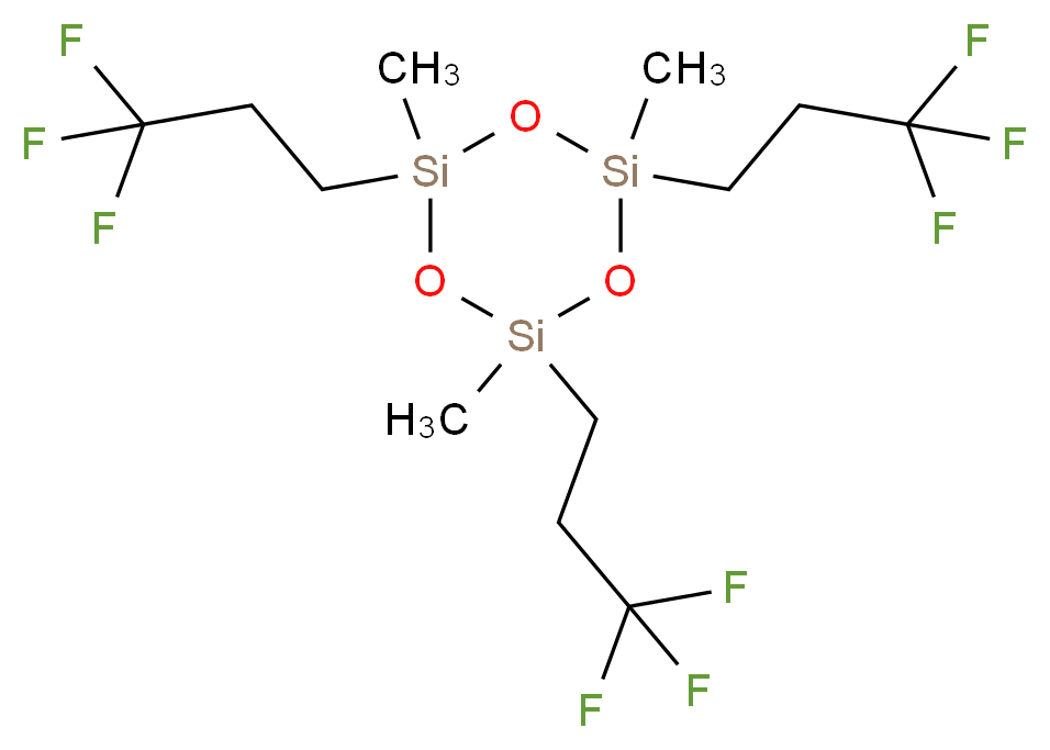 2,4,6-trimethyl-2,4,6-tris(3,3,3-trifluoropropyl)-1,3,5,2,4,6-trioxatrisilinane_分子结构_CAS_2374-14-3