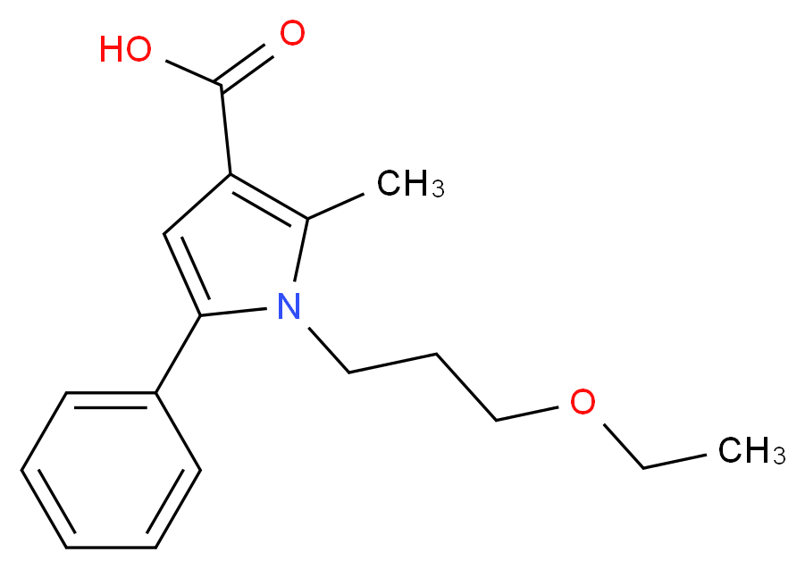 1-(3-Ethoxypropyl)-2-methyl-5-phenyl-1H-pyrrole-3-carboxylic acid_分子结构_CAS_)