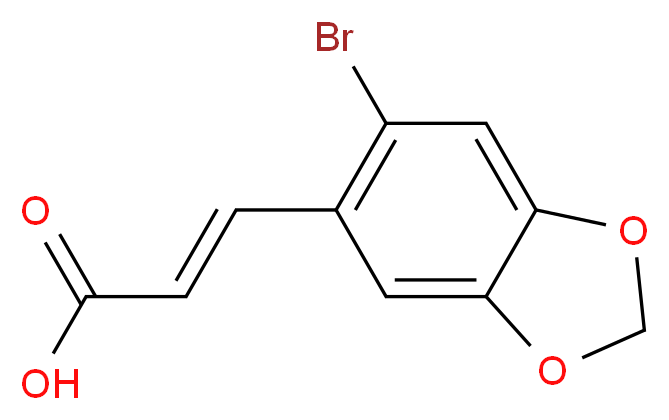 3-(6-Bromo-1,3-benzodioxol-5-yl)acrylic acid_分子结构_CAS_27452-00-2)