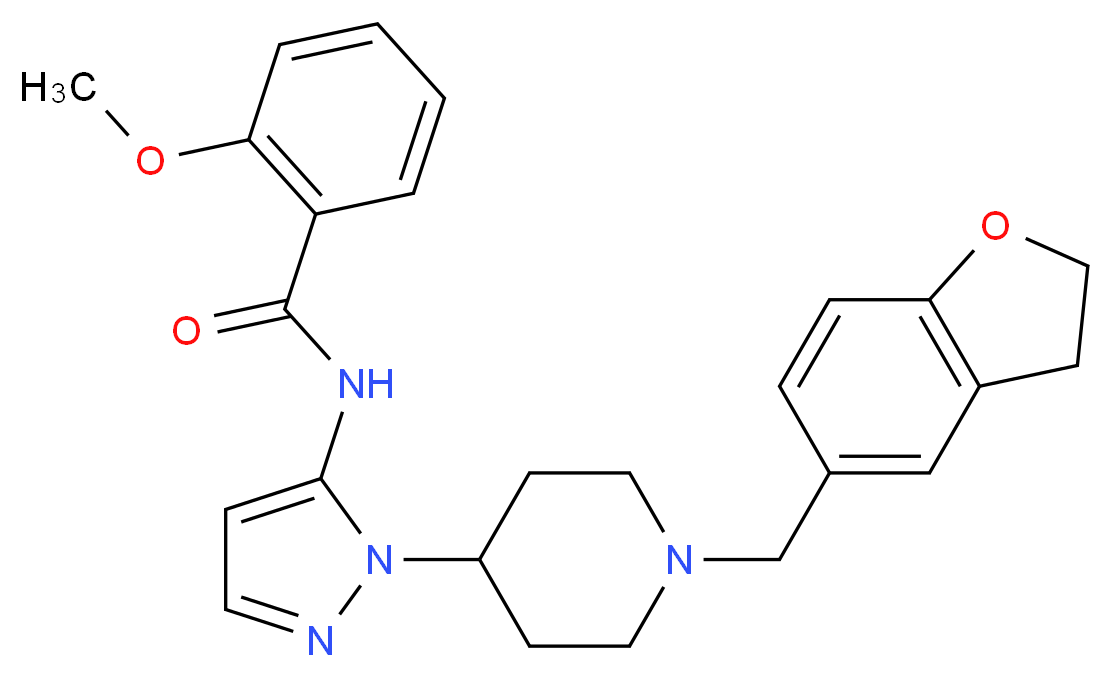 N-{1-[1-(2,3-dihydro-1-benzofuran-5-ylmethyl)-4-piperidinyl]-1H-pyrazol-5-yl}-2-methoxybenzamide_分子结构_CAS_)