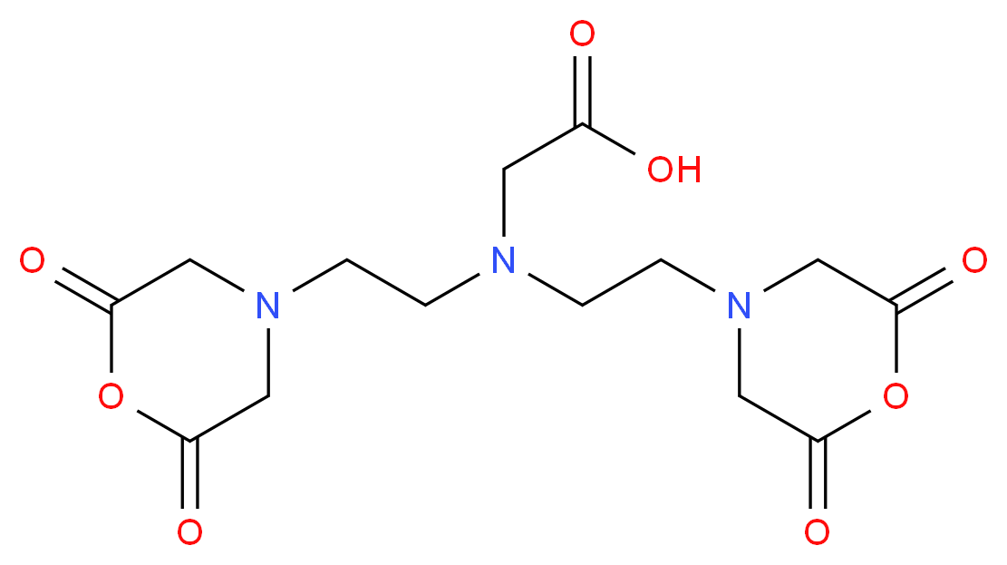 2-{bis[2-(2,6-dioxomorpholin-4-yl)ethyl]amino}acetic acid_分子结构_CAS_23911-26-4