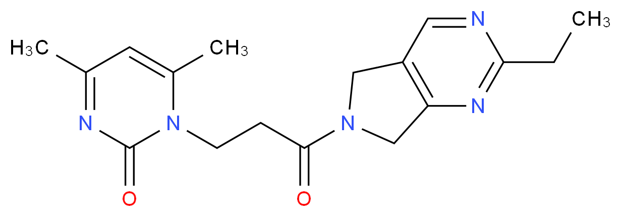1-[3-(2-ethyl-5,7-dihydro-6H-pyrrolo[3,4-d]pyrimidin-6-yl)-3-oxopropyl]-4,6-dimethylpyrimidin-2(1H)-one_分子结构_CAS_)
