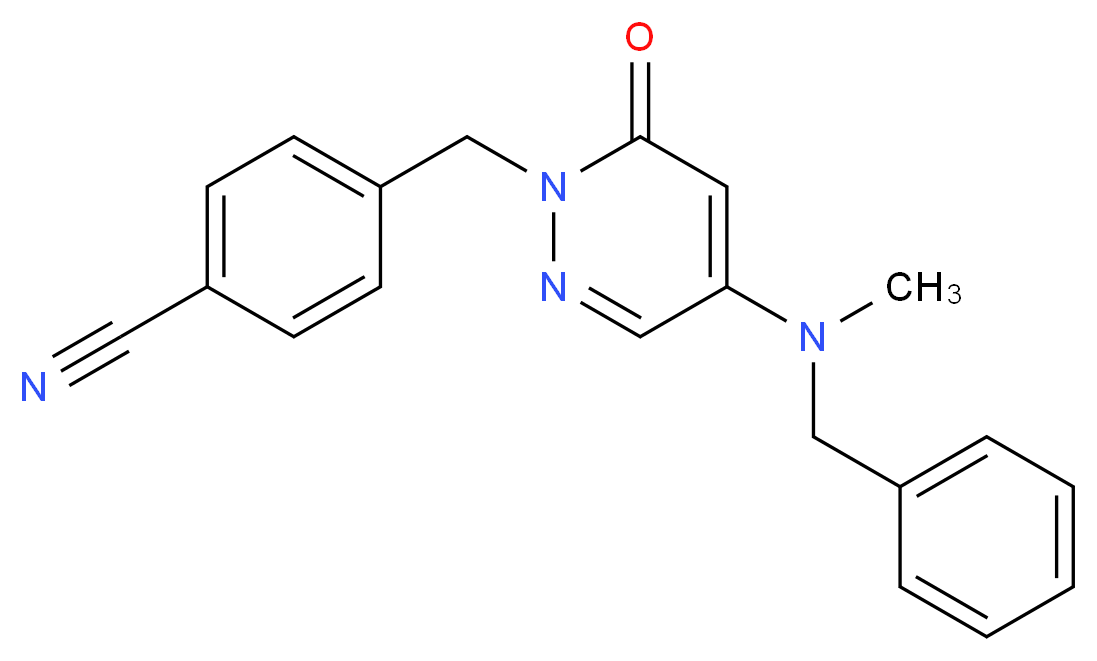 4-{[4-[benzyl(methyl)amino]-6-oxo-1(6H)-pyridazinyl]methyl}benzonitrile_分子结构_CAS_)