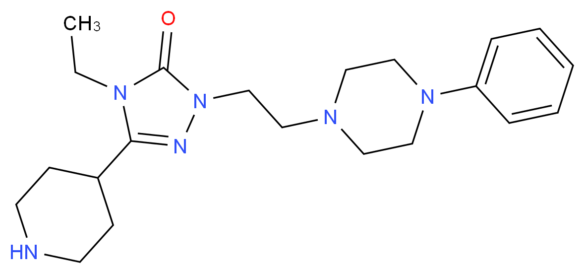 4-ethyl-2-[2-(4-phenylpiperazin-1-yl)ethyl]-5-piperidin-4-yl-2,4-dihydro-3H-1,2,4-triazol-3-one_分子结构_CAS_)