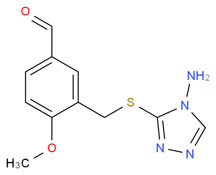 3-{[(4-Amino-4H-1,2,4-triazol-3-yl)thio]methyl}-4-methoxybenzaldehyde_分子结构_CAS_)