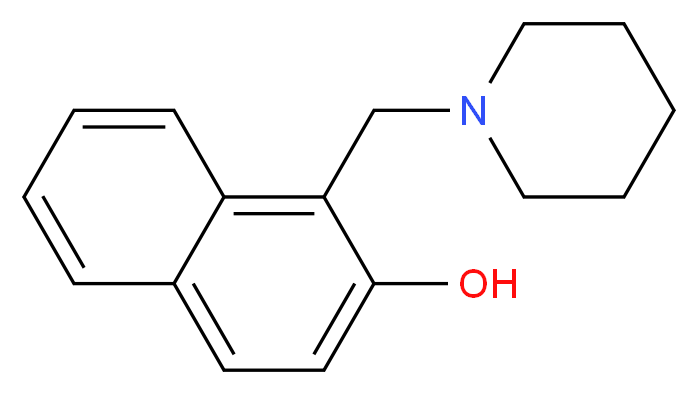 1-(piperidin-1-ylmethyl)naphthalen-2-ol_分子结构_CAS_5342-95-0