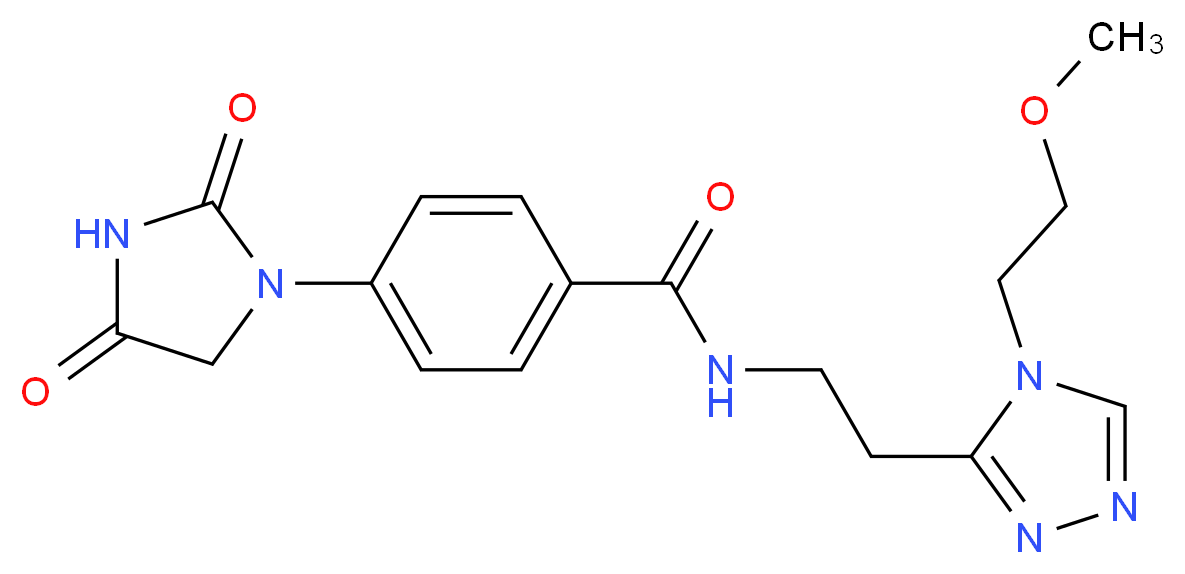 4-(2,4-dioxo-1-imidazolidinyl)-N-{2-[4-(2-methoxyethyl)-4H-1,2,4-triazol-3-yl]ethyl}benzamide_分子结构_CAS_)