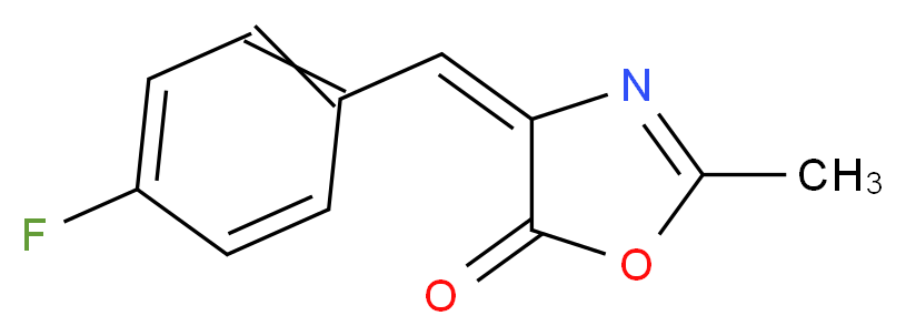 (4E)-4-[(4-fluorophenyl)methylidene]-2-methyl-4,5-dihydro-1,3-oxazol-5-one_分子结构_CAS_586-08-3