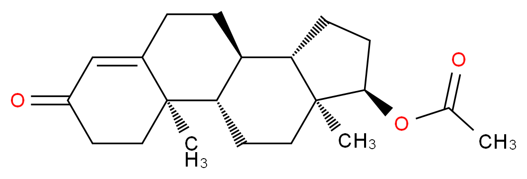 (1S,2R,10R,11S,14R,15S)-2,15-dimethyl-5-oxotetracyclo[8.7.0.0<sup>2</sup>,<sup>7</sup>.0<sup>1</sup><sup>1</sup>,<sup>1</sup><sup>5</sup>]heptadec-6-en-14-yl acetate_分子结构_CAS_1045-69-8