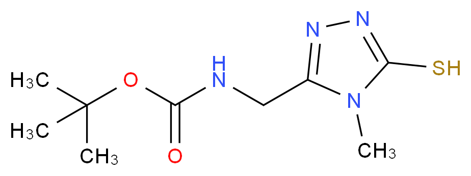 tert-butyl N-[(5-mercapto-4-methyl-4H-1,2,4-triazol-3-yl)methyl]carbamate_分子结构_CAS_519056-65-6)