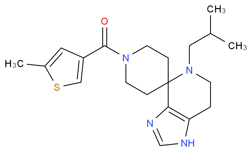 5-isobutyl-1'-[(5-methyl-3-thienyl)carbonyl]-1,5,6,7-tetrahydrospiro[imidazo[4,5-c]pyridine-4,4'-piperidine]_分子结构_CAS_)
