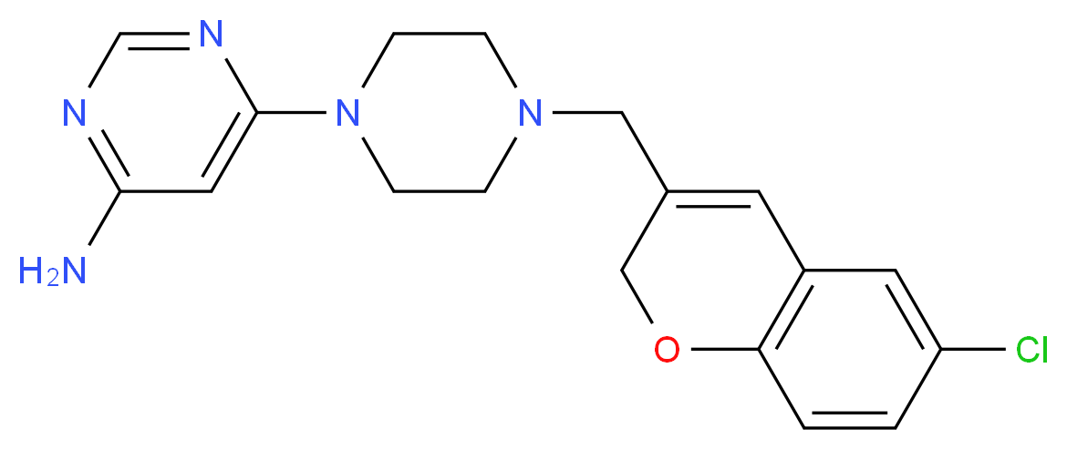 6-{4-[(6-chloro-2H-chromen-3-yl)methyl]piperazin-1-yl}pyrimidin-4-amine_分子结构_CAS_)