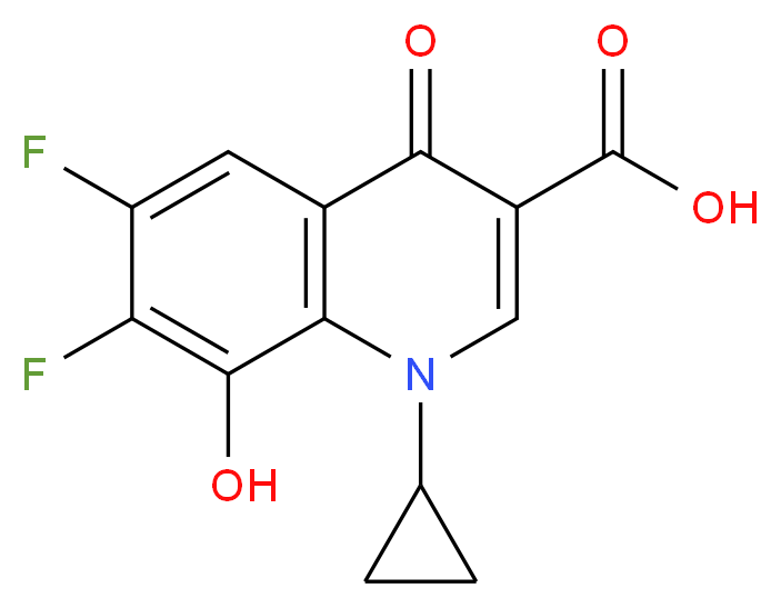 1-Cyclopropyl-6,7-difluoro-1,4-dihydro-8-hydroxy-4-oxo-3-quinolinecarboxylic Acid_分子结构_CAS_154093-72-8)