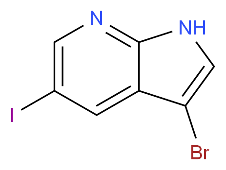 3-bromo-5-iodo-1H-pyrrolo[2,3-b]pyridine_分子结构_CAS_900514-06-9