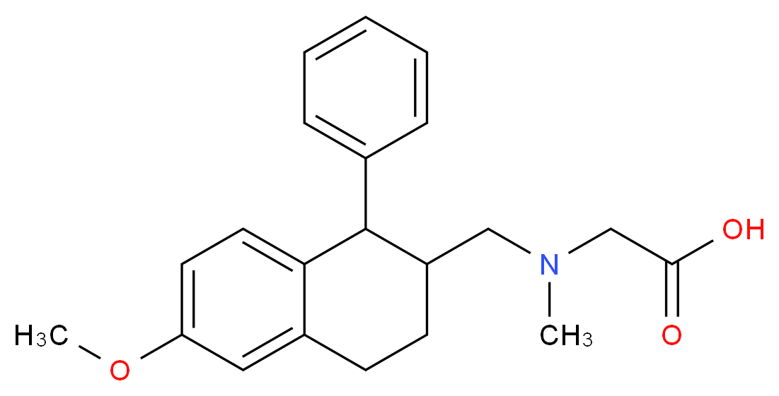 2-{[(6-methoxy-1-phenyl-1,2,3,4-tetrahydronaphthalen-2-yl)methyl](methyl)amino}acetic acid_分子结构_CAS_949588-40-3