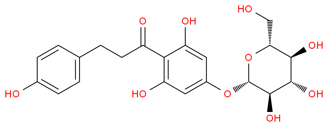 1-(2,6-dihydroxy-4-{[(2S,3R,4S,5S,6R)-3,4,5-trihydroxy-6-(hydroxymethyl)oxan-2-yl]oxy}phenyl)-3-(4-hydroxyphenyl)propan-1-one_分子结构_CAS_4192-90-9