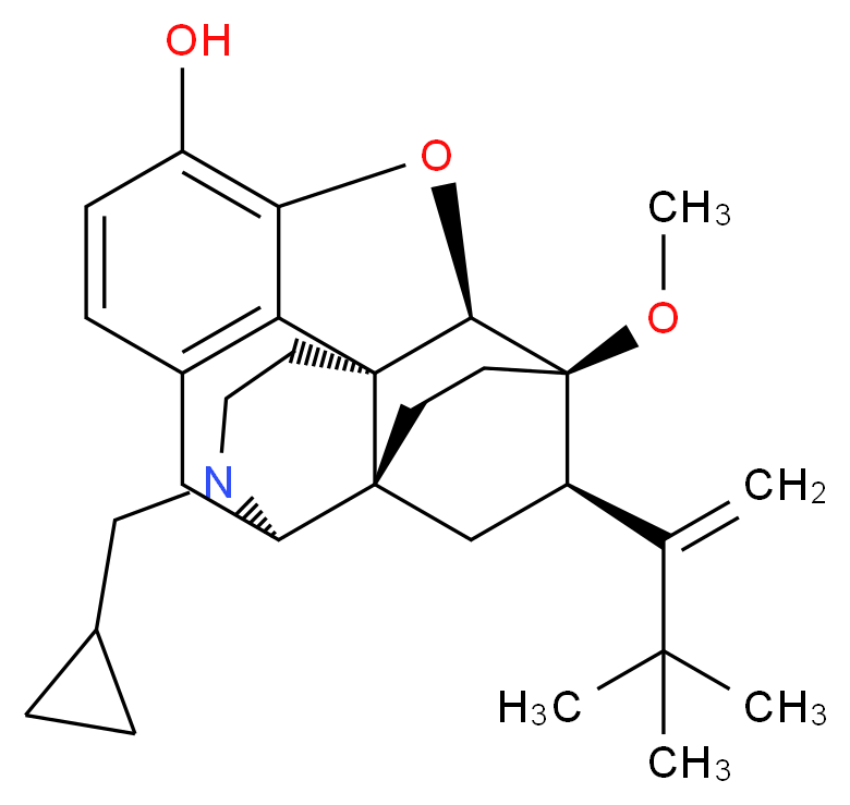 (1S,2R,6S,14R,15R,16R)-3-(cyclopropylmethyl)-16-(3,3-dimethylbut-1-en-2-yl)-15-methoxy-13-oxa-3-azahexacyclo[13.2.2.1<sup>2</sup>,<sup>8</sup>.0<sup>1</sup>,<sup>6</sup>.0<sup>6</sup>,<sup>1</sup><sup>4</sup>.0<sup>7</sup>,<sup>1</sup><sup>2</sup>]icosa-7,9,11-trien-11-ol_分子结构_CAS_97203-04-8