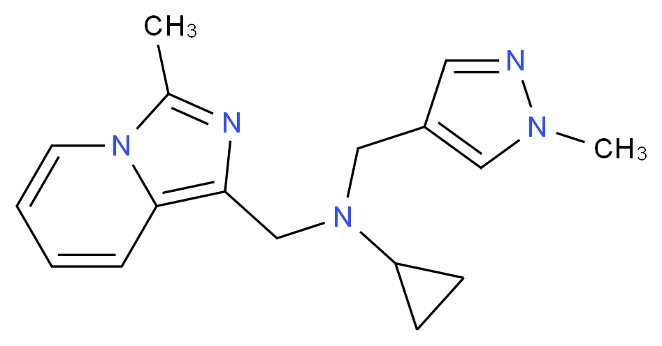 N-[(3-methylimidazo[1,5-a]pyridin-1-yl)methyl]-N-[(1-methyl-1H-pyrazol-4-yl)methyl]cyclopropanamine_分子结构_CAS_)