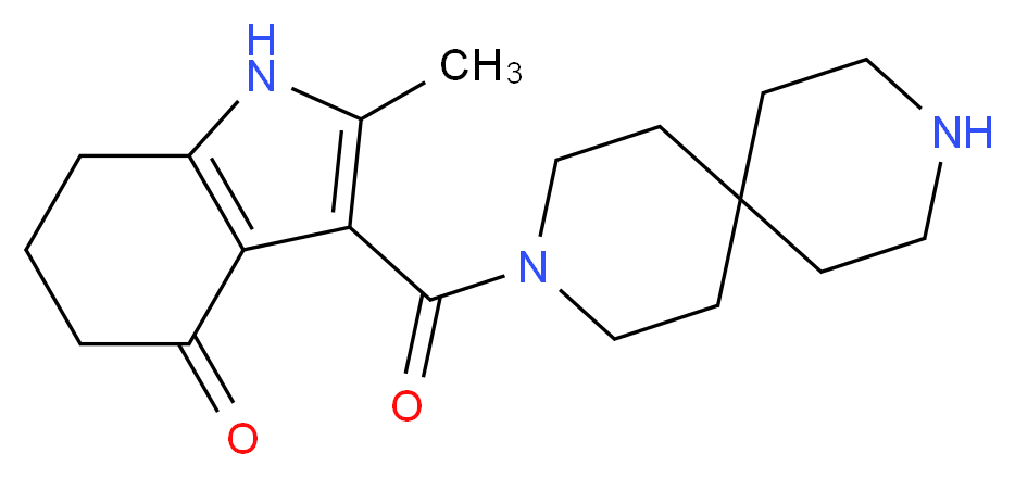 3-(3,9-diazaspiro[5.5]undec-3-ylcarbonyl)-2-methyl-1,5,6,7-tetrahydro-4H-indol-4-one_分子结构_CAS_)