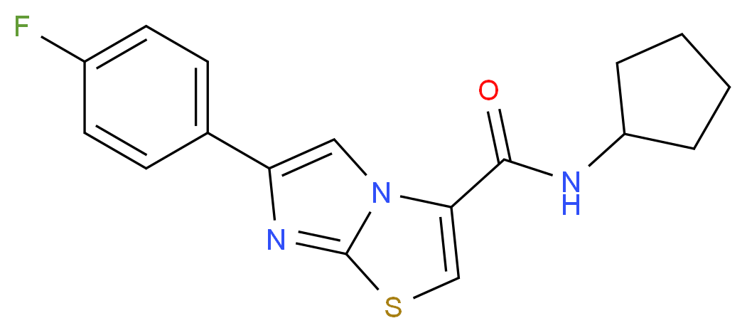 N-cyclopentyl-6-(4-fluorophenyl)imidazo[2,1-b][1,3]thiazole-3-carboxamide_分子结构_CAS_)