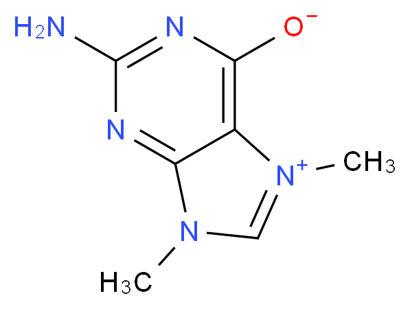 2-amino-7,9-dimethyl-9H-purin-7-ium-6-olate_分子结构_CAS_55235-22-8