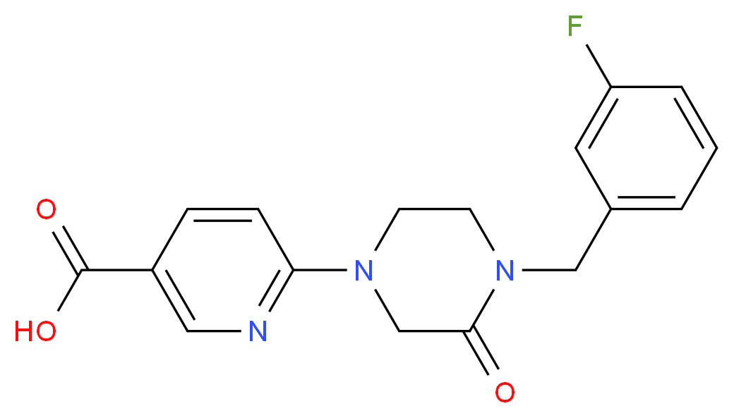 6-[4-(3-fluorobenzyl)-3-oxo-1-piperazinyl]nicotinic acid_分子结构_CAS_)