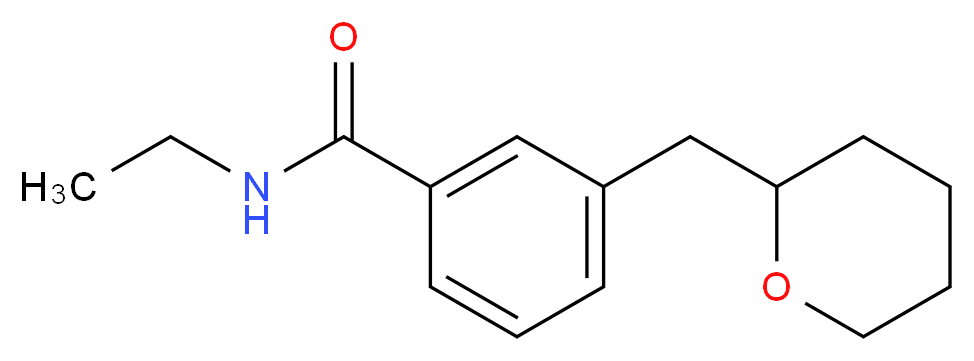 N-ethyl-3-(tetrahydro-2H-pyran-2-ylmethyl)benzamide_分子结构_CAS_)