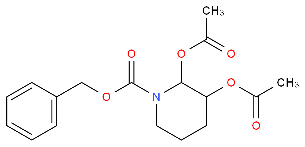 2,3-Diacetoxy-N-benzyloxycarbonylpiperidine_分子结构_CAS_92599-77-4)