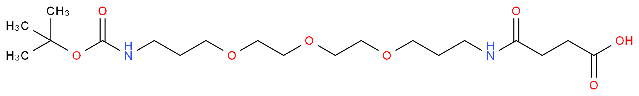 3-[(3-{2-[2-(3-{[(tert-butoxy)carbonyl]amino}propoxy)ethoxy]ethoxy}propyl)carbamoyl]propanoic acid_分子结构_CAS_250612-31-8