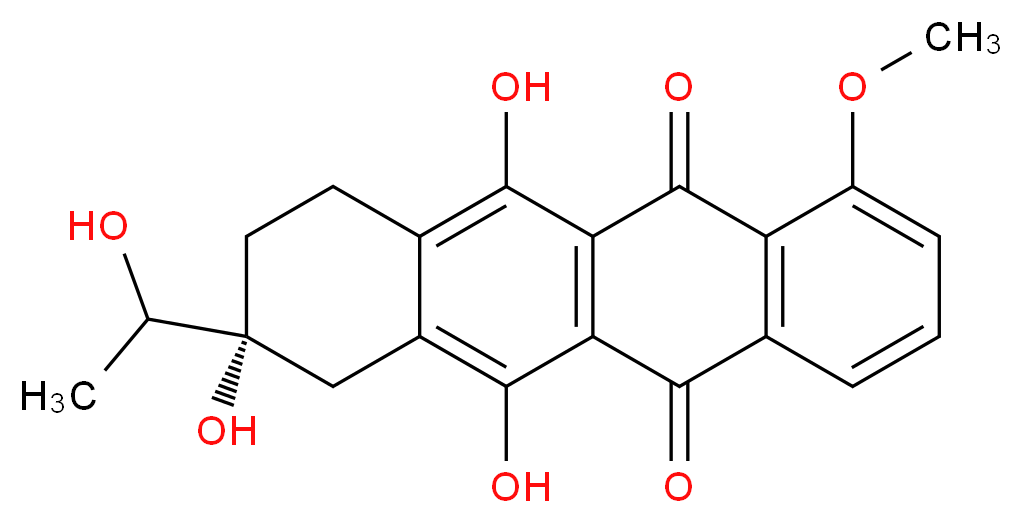 (8R)-6,8,11-trihydroxy-8-(1-hydroxyethyl)-1-methoxy-5,7,8,9,10,12-hexahydrotetracene-5,12-dione_分子结构_CAS_210837-87-9