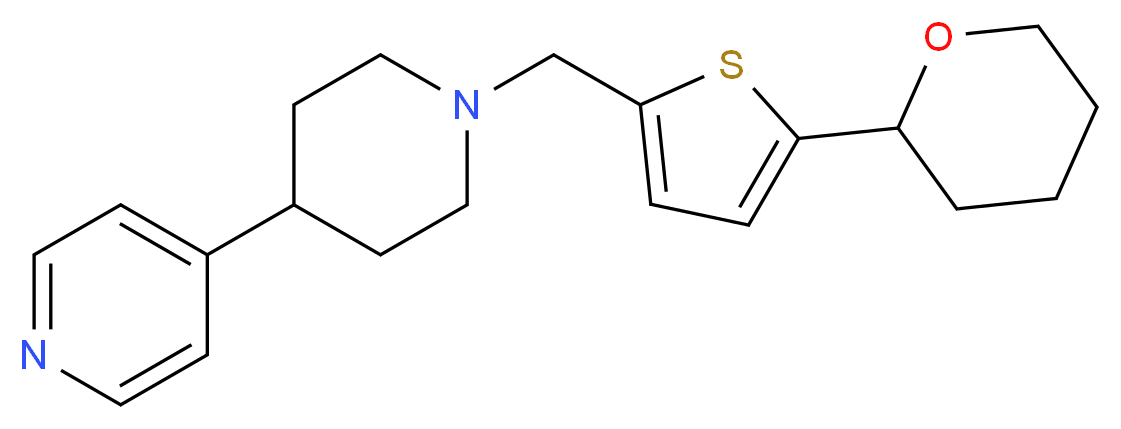 4-(1-{[5-(tetrahydro-2H-pyran-2-yl)-2-thienyl]methyl}-4-piperidinyl)pyridine_分子结构_CAS_)