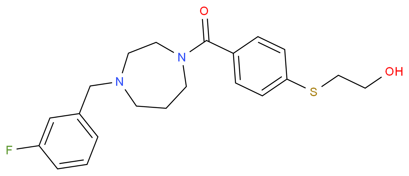2-[(4-{[4-(3-fluorobenzyl)-1,4-diazepan-1-yl]carbonyl}phenyl)thio]ethanol_分子结构_CAS_)