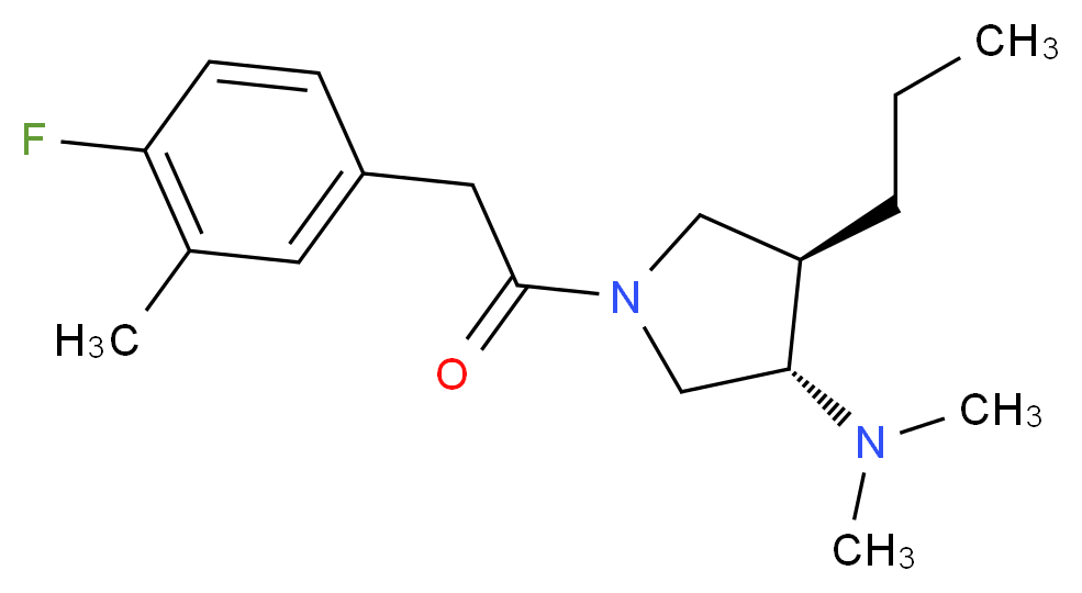 (3S*,4R*)-1-[(4-fluoro-3-methylphenyl)acetyl]-N,N-dimethyl-4-propyl-3-pyrrolidinamine_分子结构_CAS_)
