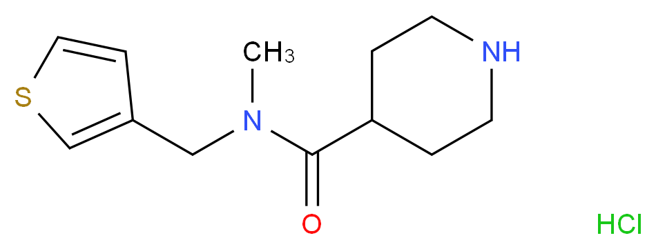 N-methyl-N-(thiophen-3-ylmethyl)piperidine-4-carboxamide hydrochloride_分子结构_CAS_)