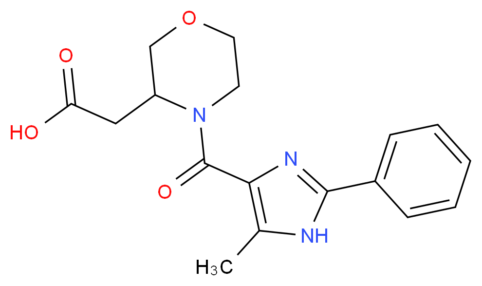 {4-[(5-methyl-2-phenyl-1H-imidazol-4-yl)carbonyl]-3-morpholinyl}acetic acid_分子结构_CAS_)